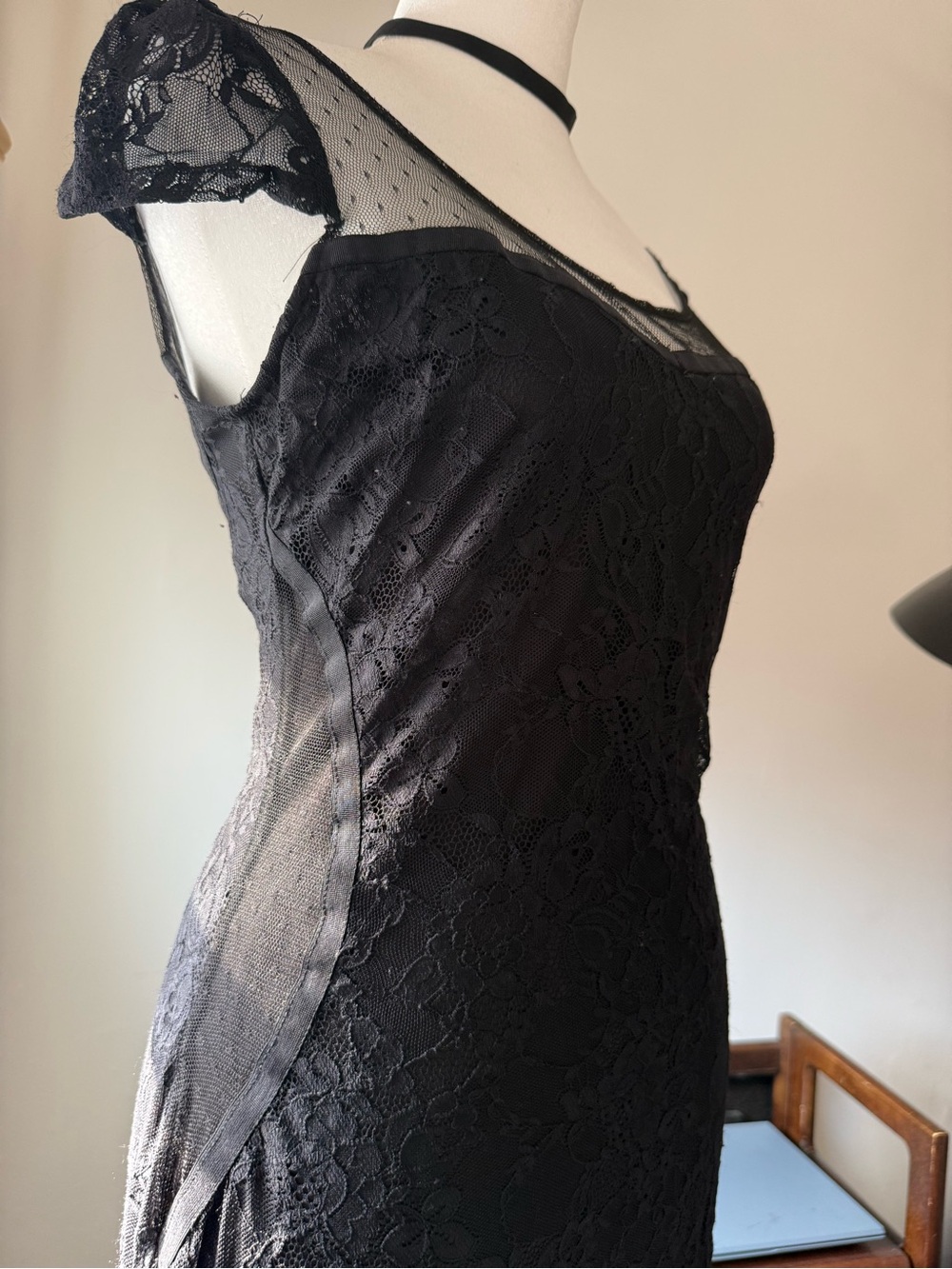 Late 90s early 2000s Goth Lace Little Black Dress. S - Picture 8 of 8